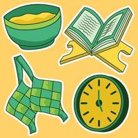 Set collection ramadan vector illustration