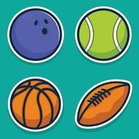 deporte pelotas colección vector icono ilustración