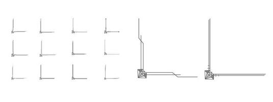 Diamond Borde r Corner Design Element Set Vector