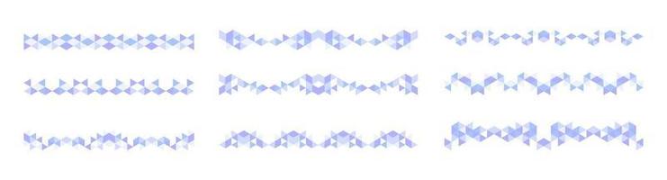 Horizontal Triangles Border Vector Set