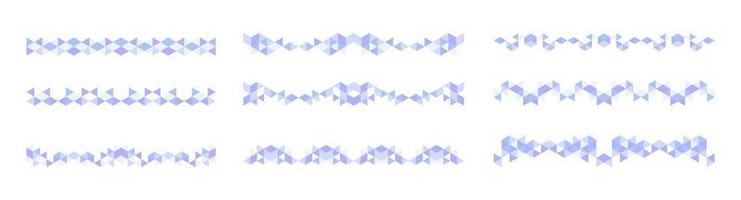 Horizontal Triangles Border Vector Set