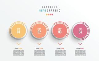 Business infographic element with 4 options, steps, number vector template design