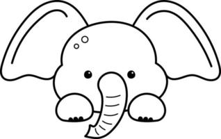 Elephant drawing vector