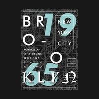 brooklyn abstract graphic typography vector print t shirt