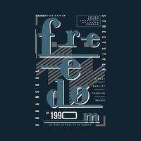 freedom lettering typography vector print t shirt