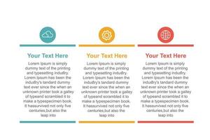 negocio infografia diseño modelo con íconos y 3 opciones o pasos. lata ser usado para proceso diagrama, fluir cuadro. vector