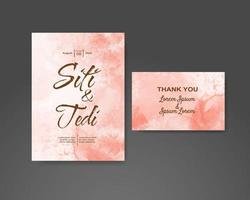 Wedding invitation with abstract watercolor background vector