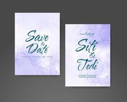 Wedding invitation with abstract watercolor background vector