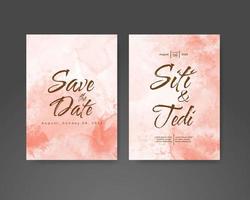 Wedding invitation with abstract watercolor background vector