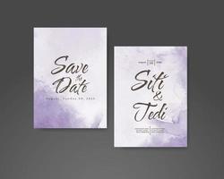 Wedding invitation with abstract watercolor background vector