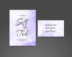 Wedding invitation with abstract watercolor background vector