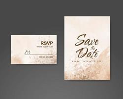 Wedding invitation with abstract watercolor background vector