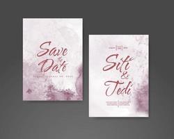 Wedding invitation with abstract watercolor background vector