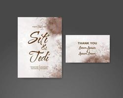 Wedding invitation with abstract watercolor background vector