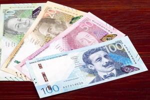 Peruvian money a business background from new series of banknotes photo