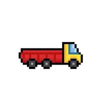 truck in pixel art style vector