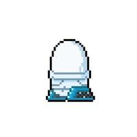 egg robot in pixel art style vector