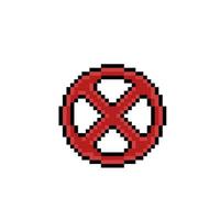 forbidden sign in pixel art style vector