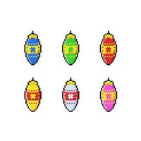 baubless with different color in pixel art style vector