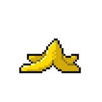 banana peel in pixel art style vector