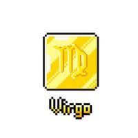 virgo gold token in pixel art style vector