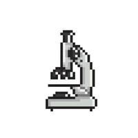 microscope in pixel art style vector
