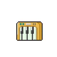 mini piano in pixel art style vector