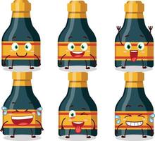 dibujos animados personaje de vino botella con sonrisa expresión vector