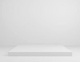 empty white podium.3D display podium on white background.Stand Minimal mockup for presentation.Abstract white background concept.Geometric platform show cosmetic product.Stage showcase.3D rendering photo