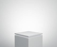 empty white podium.3D display podium on white background.Stand Minimal mockup for presentation.Abstract white background concept.Geometric platform show cosmetic product.Stage showcase.3D rendering photo