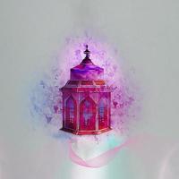 Ramadan Kareem 3d Mosque and lamp Image for  social media banner design photo