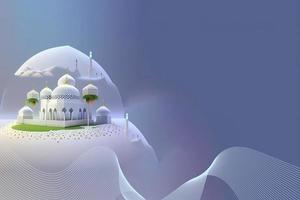 Ramadan Kareem 3d Mosque and lamp Image for  social media banner design photo