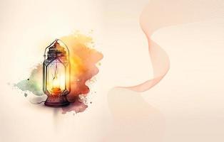 Ramadan Kareem 3d Mosque and lamp Image for  social media banner design photo