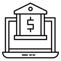 icono de vector de banca en línea
