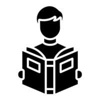 Student Reading Book vector icon