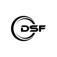DSF letter logo design in illustration. Vector logo, calligraphy designs for logo, Poster, Invitation, etc.