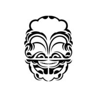 vikingo caras en ornamental estilo. hawaiano tribal patrones. adecuado para tatuajes aislado en blanco antecedentes. vector. vector