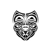 Ornamental faces. Hawaiian tribal patterns. Suitable for prints. Isolated on white background. illustration. vector