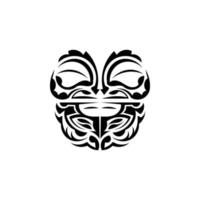 vikingo caras en ornamental estilo. hawaiano tribal patrones. adecuado para huellas dactilares. aislado en blanco antecedentes. negro ornamento, vector. vector