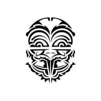 Viking faces in ornamental style. Hawaiian tribal patterns. Suitable for prints. Isolated on white background. Vector. vector