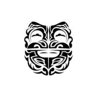 Viking faces in ornamental style. Polynesian tribal patterns. Suitable for tattoos. Isolated on white background. Vector. vector