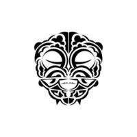 Viking faces in ornamental style. Maori tribal patterns. Suitable for prints. Isolated on white background. . vector