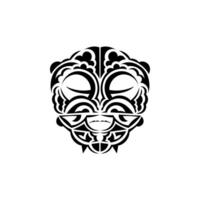 Viking faces in ornamental style. Maori tribal patterns. Suitable for prints. Isolated on white background. Vector. vector