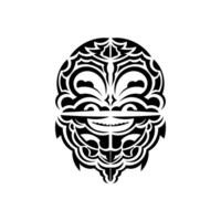 Ornamental faces. Hawaiian tribal patterns. Suitable for prints. Isolated on white background. . vector