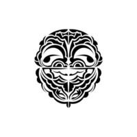 Ornamental faces. Polynesian tribal patterns. Suitable for tattoos. Isolated. Vector. vector
