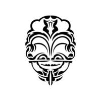Ornamental faces. Hawaiian tribal patterns. Suitable for prints. Isolated. . vector