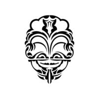 Ornamental faces. Hawaiian tribal patterns. Suitable for prints. Isolated. Vector. vector