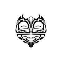 Viking faces in ornamental style. Hawaiian tribal patterns. Suitable for prints. Isolated. illustration. vector
