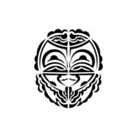 Viking faces in ornamental style. Maori tribal patterns. Suitable for prints. Isolated. Vector illustration.