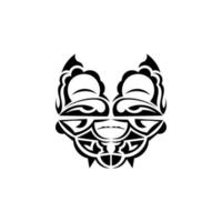 vikingo caras en ornamental estilo. hawaiano tribal patrones. adecuado para tatuajes aislado. negro ornamento, vector. vector